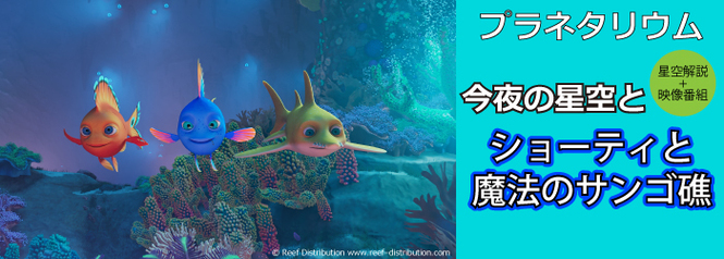 星空解説+映像番組　プラネタリウム「今夜の星空と“ショーティと魔法のサンゴ礁”」