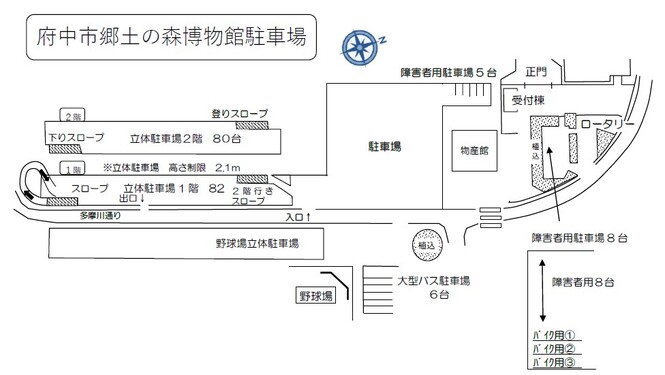 マップ：府中市郷土の森博物館駐車場