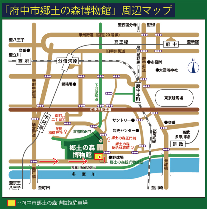 府中市郷土の森博物館周辺の地図の画像