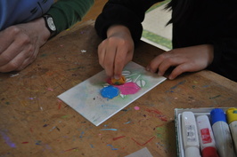 写真:ステンシルでつくるポストカード