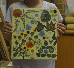 写真：押し花教室の作品