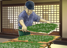 養蚕の風景イラスト