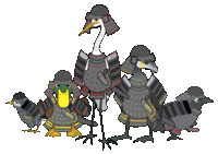冬鳥キャラクター集合イラスト