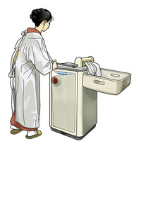 画像：ローラーでしぼる洗濯機