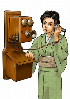 画像：約70年前まで使われていたデルビル磁石式電話機